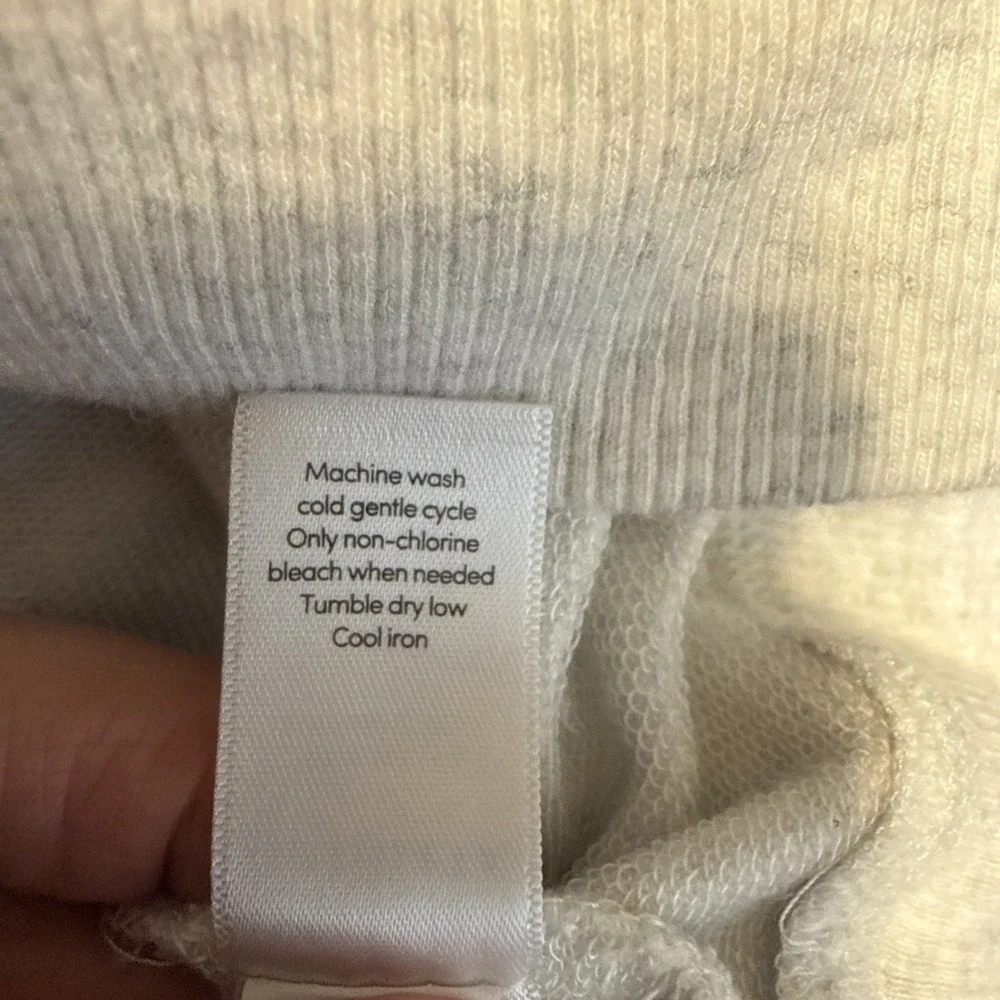 Athleta Criss Cross Speckled White Long Sleeve Sweatshirt Pullover Large Soft - Picture 8 of 8